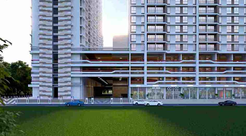 Dosti-Heron-Elevation-Parking-Entrance