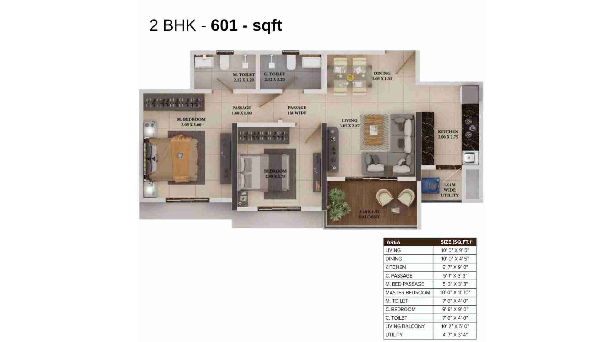 Dosti-Heron-Floor-Plan-Wing-C-601-sqft