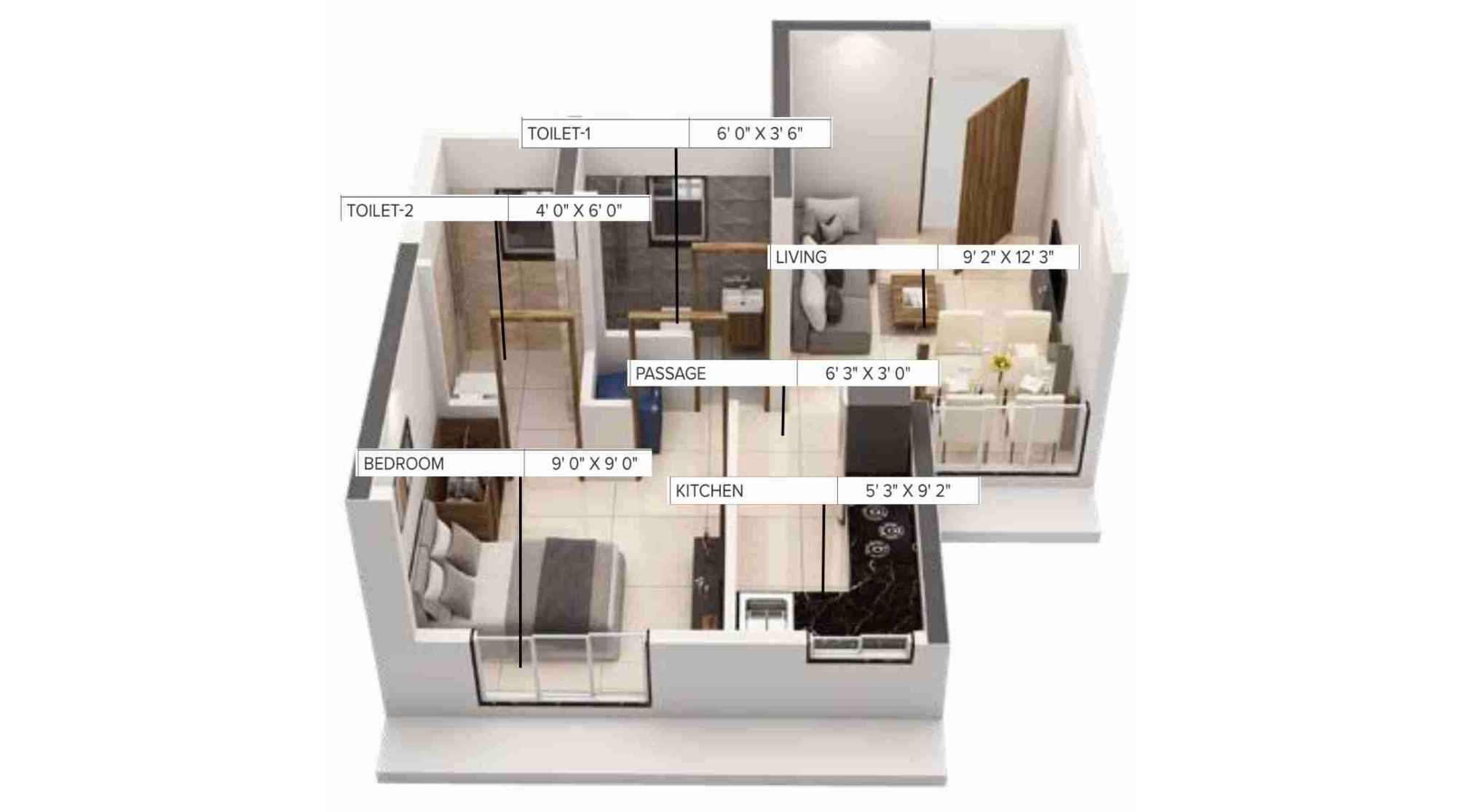 Dosti-Nest-Dove-Floor-Plan-B-Wing-2-BHK-Comfortable