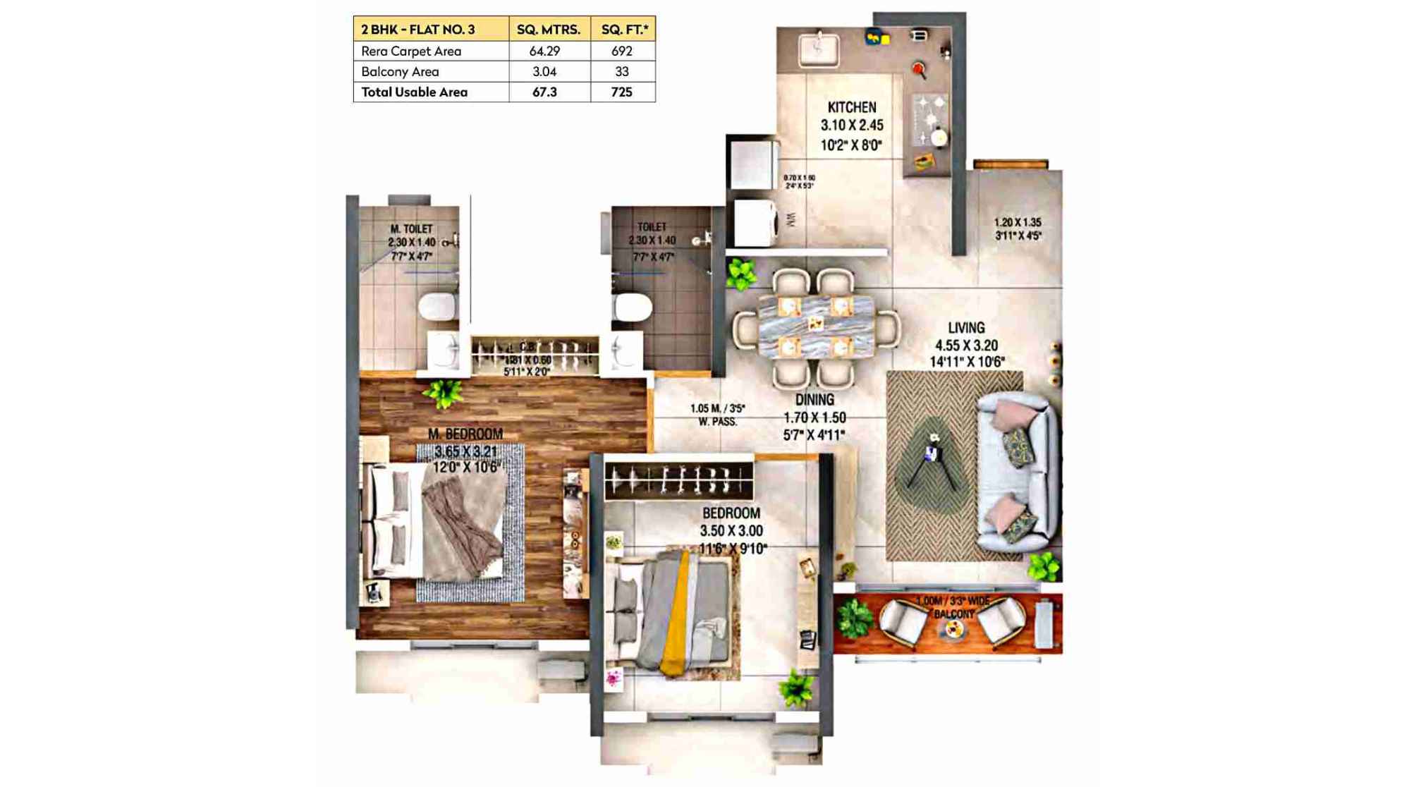 Dosti-Pine-Floor-Plan-Wing-E-2-BHK-725-sqft