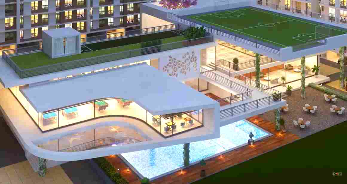 Dosti-Heron-Amenities-Swimming-Pool-Deck-Night-Balkum-Thane-West