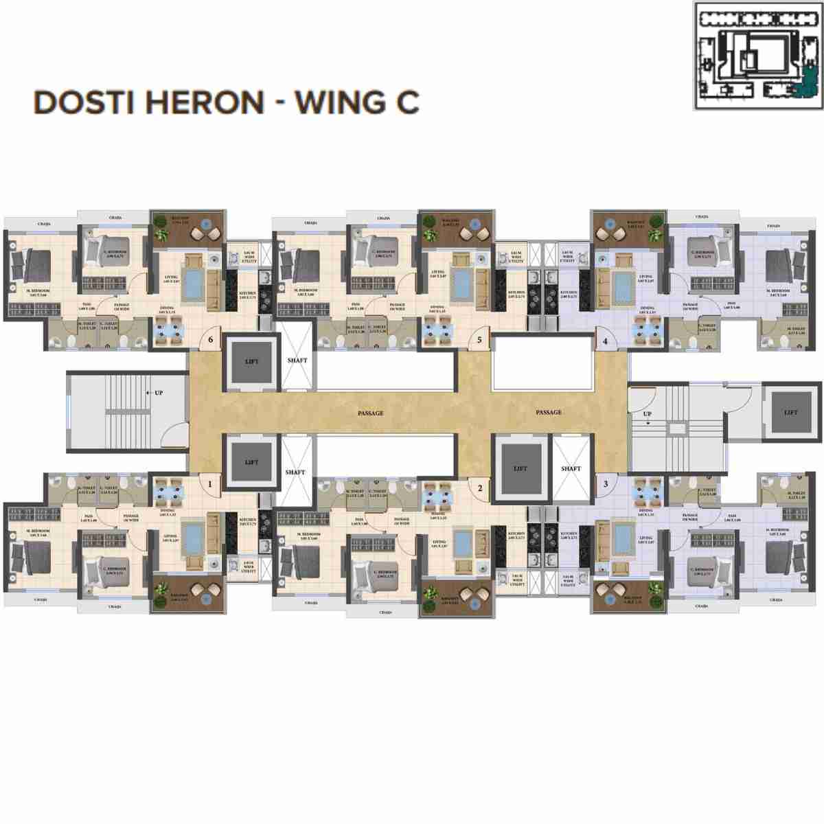 Dosti-Heron-Floor-Plan-Wing-C